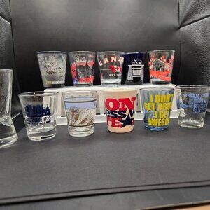 Lot of 12 shot glasses; some new
